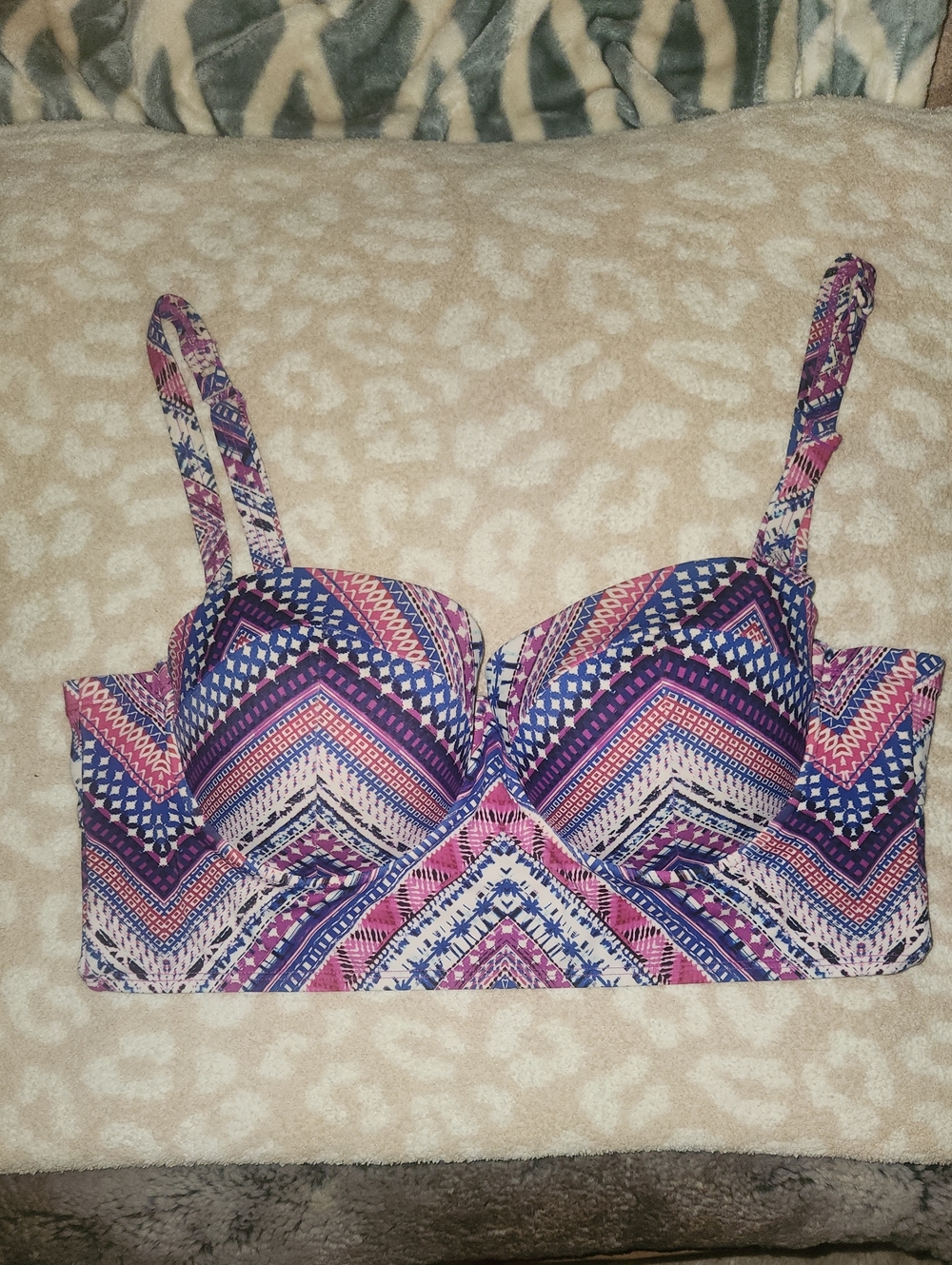 torrid Pink and Purple Bustier Bikini Top